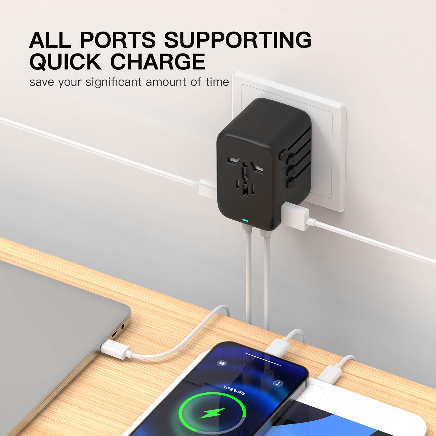 87W Universal Travel Adapter - Smart, Compact, and Powerful Charging Solution iMac, Laptop, Android, iPhone Image